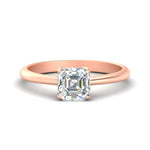 Load image into Gallery viewer, Asscher Solitaire Cathedral Ring With Floral Head