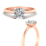 Load image into Gallery viewer, Asscher Solitaire Cathedral Ring With Floral Head