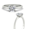 Load image into Gallery viewer, Asscher Solitaire Cathedral Ring With Floral Head