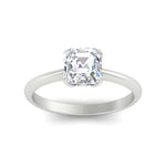 Load image into Gallery viewer, Asscher Solitaire Cathedral Ring With Floral Head