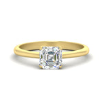 Load image into Gallery viewer, Asscher Solitaire Cathedral Ring With Floral Head
