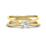 Load image into Gallery viewer, asscher-cut-split-shank-solitaire-engagement-ring-in-yellow-gold-fdenr1008asrsleep-nl-yg