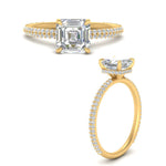 Load image into Gallery viewer, asscher-lab-diamond-engagement-ring-with-under-halo-pave-in-yellow-gold-FD10060ASRANGLE3-NL-YG.jpg?v=1770718242
