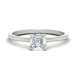 Load image into Gallery viewer, Asscher Solitaire Tulip Engagement Ring