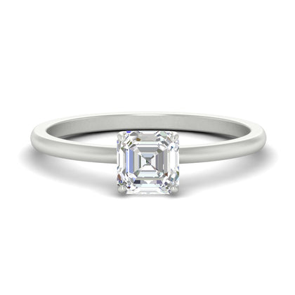 Asscher Solitaire Tulip Engagement Ring