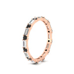 Load image into Gallery viewer, baguette-and-round-diamond-band-with-black-diamond-in-rose-gold-fdewb318gblackangle2-nl-rg