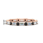 Load image into Gallery viewer, baguette-and-round-diamond-band-with-black-diamond-in-rose-gold-fdewb318gblacksleep-nl-rg-hw