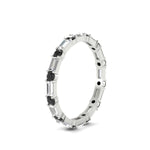 Load image into Gallery viewer, baguette-and-round-diamond-band-with-black-diamond-in-white-gold-fdewb318gblackangle2-nl-wg
