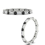 Load image into Gallery viewer, baguette-and-round-diamond-band-with-black-diamond-in-white-gold-fdewb318gblackangle3-nl-wg