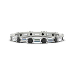 Load image into Gallery viewer, baguette-and-round-diamond-band-with-black-diamond-in-white-gold-fdewb318gblacksleep-nl-wg