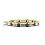 Load image into Gallery viewer, baguette-and-round-diamond-band-with-black-diamond-in-yellow-gold-fdewb318gblacksleep-nl-yg-hw