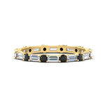 Load image into Gallery viewer, baguette-and-round-diamond-band-with-black-diamond-in-yellow-gold-fdewb318gblacksleep-nl-yg