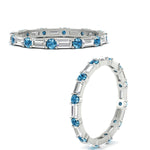 Load image into Gallery viewer, baguette-and-round-diamond-band-with-blue-topaz-in-white-gold-fdewb318gicbltoangle3-nl-wg