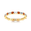 Load image into Gallery viewer, baguette-and-round-diamond-band-with-orange-sapphire-in-yellow-gold-fdewb318gsaorangle5-nl-yg