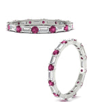 Load image into Gallery viewer, baguette-and-round-diamond-band-with-pink-sapphire-in-white-gold-fdewb318gsadrpiangle3-nl-wg