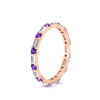 Load image into Gallery viewer, baguette-and-round-diamond-band-with-purple-topaz-in-rose-gold-fdewb318gvitoangle2-nl-rg