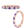 Load image into Gallery viewer, baguette-and-round-diamond-band-with-purple-topaz-in-rose-gold-fdewb318gvitoangle3-nl-rg