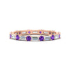 Load image into Gallery viewer, baguette-and-round-diamond-band-with-purple-topaz-in-rose-gold-fdewb318gvitosleep-nl-rg