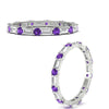 Load image into Gallery viewer, baguette-and-round-diamond-band-with-purple-topaz-in-white-gold-fdewb318gvitoangle3-nl-wg