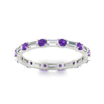 Load image into Gallery viewer, baguette-and-round-diamond-band-with-purple-topaz-in-white-gold-fdewb318gvitoangle5-nl-wg