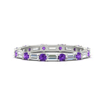 Load image into Gallery viewer, baguette-and-round-diamond-band-with-purple-topaz-in-white-gold-fdewb318gvitosleep-nl-wg
