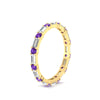 Load image into Gallery viewer, baguette-and-round-diamond-band-with-purple-topaz-in-yellow-gold-fdewb318gvitoangle2-nl-yg