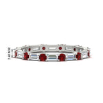 Load image into Gallery viewer, baguette-and-round-diamond-band-with-ruby-in-white-gold-fdewb318grudrsleep-nl-wg-hw