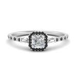 Load image into Gallery viewer, baguette-asscher-cut-halo-accented-black-diamond-engagement-ring-in-white-gold-FD10047ASRGBLACK-NL-WG