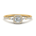 Load image into Gallery viewer, baguette-asscher-cut-halo-accented-diamond-engagement-ring-in-yellow-gold-FD10047ASR-NL-YG