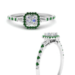 Load image into Gallery viewer, baguette-asscher-cut-halo-accented-emerald-engagement-ring-in-white-gold-FD10047ASRGEMGRANGLE3-NL-WG