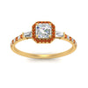 Load image into Gallery viewer, baguette-asscher-cut-halo-accented-orange-sapphire-engagement-ring-in-yellow-gold-FD10047ASRGSAORANGLE5-NL-YG_210479d5-33dc-49a4-9828-fada089c4b66