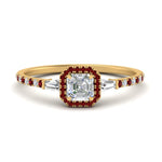 Load image into Gallery viewer, baguette-asscher-cut-halo-accented-ruby-engagement-ring-in-yellow-gold-FD10047ASRGRUDR-NL-YG