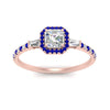 Load image into Gallery viewer, baguette-asscher-cut-halo-accented-sapphire-engagement-ring-in-rose-gold-FD10047ASRGSABLANGLE5-NL-RG_2b690bb2-0c81-4e10-a7ca-da0ccd31c48c