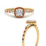 Load image into Gallery viewer, baguette-cushion-cut-halo-accented-orange-sapphire-engagement-ring-in-yellow-gold-FD10047CURGSAORANGLE3-NL-YG_f4bd7533-cfd3-4369-9b09-3a64298005e2