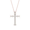 Load image into Gallery viewer, baguette-diamond-cross-pendant-rose-gold-FDPD10798ANGLE1-NL-RG