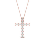 Load image into Gallery viewer, baguette-diamond-cross-pendant-rose-gold-FDPD10798ANGLE1-NL-RG
