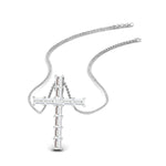Load image into Gallery viewer, baguette-diamond-cross-pendant-white-gold-FDPD10798-NL-WG