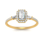Load image into Gallery viewer, baguette-emerald-cut-halo-accented-diamond-engagement-ring-in-yellow-gold-FD10047EMRANGLE5-NL-YG