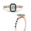 Load image into Gallery viewer, baguette-emerald-cut-halo-accented-emerald-engagement-ring-in-rose-gold-FD10047EMRGEMGRANGLE3-NL-RG