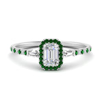 Load image into Gallery viewer, baguette-emerald-cut-halo-accented-emerald-engagement-ring-in-white-gold-FD10047EMRGEMGR-NL-WG