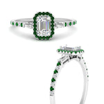 Load image into Gallery viewer, baguette-emerald-cut-halo-accented-emerald-engagement-ring-in-white-gold-FD10047EMRGEMGRANGLE3-NL-WG