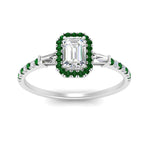 Load image into Gallery viewer, baguette-emerald-cut-halo-accented-emerald-engagement-ring-in-white-gold-FD10047EMRGEMGRANGLE5-NL-WG