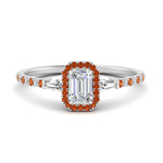 Load image into Gallery viewer, baguette-emerald-cut-halo-accented-orange-sapphire-engagement-ring-in-white-gold-FD10047EMRGSAOR-NL-WG