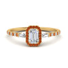 Load image into Gallery viewer, baguette-emerald-cut-halo-accented-orange-sapphire-engagement-ring-in-yellow-gold-FD10047EMRGSAOR-NL-YG