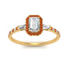Load image into Gallery viewer, baguette-emerald-cut-halo-accented-orange-sapphire-engagement-ring-in-yellow-gold-FD10047EMRGSAORANGLE5-NL-YG
