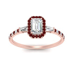 Load image into Gallery viewer, baguette-emerald-cut-halo-accented-ruby-engagement-ring-in-rose-gold-FD10047EMRGRUDRANGLE5-NL-RG