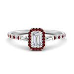Load image into Gallery viewer, baguette-emerald-cut-halo-accented-ruby-engagement-ring-in-white-gold-FD10047EMRGRUDR-NL-WG