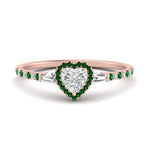 Load image into Gallery viewer, baguette-heart-shaped-halo-accented-emerald-engagement-ring-in-rose-gold-FD10047HTRGEMGR-NL-RG