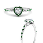 Load image into Gallery viewer, baguette-heart-shaped-halo-accented-emerald-engagement-ring-in-white-gold-FD10047HTRGEMGRANGLE3-NL-WG