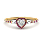 Load image into Gallery viewer, baguette-heart-shaped-halo-accented-pink-sapphire-engagement-ring-in-yellow-gold-FD10047HTRGSADRPI-NL-YG
